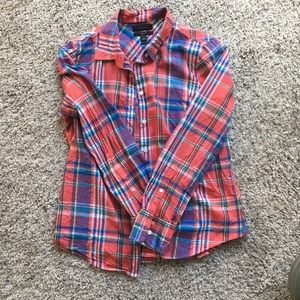 JCrew Perfect shirt in pink plaid. VGUC size 6P